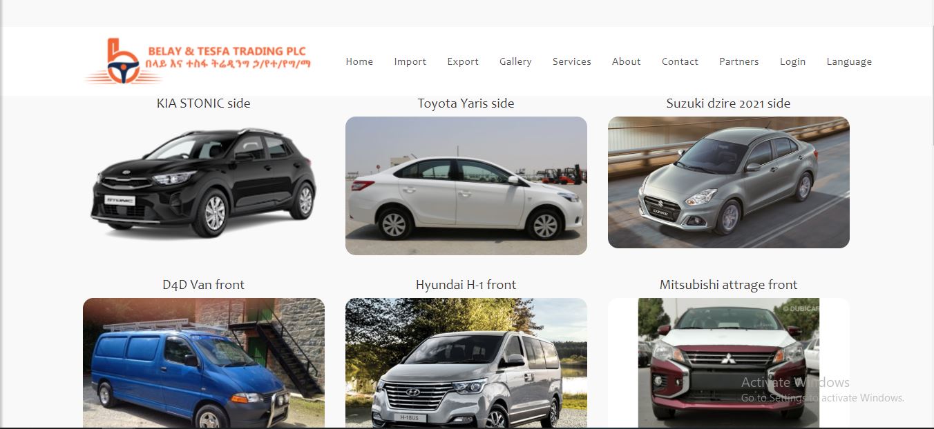 Belay and Tesfa Trading PLC Web Portal