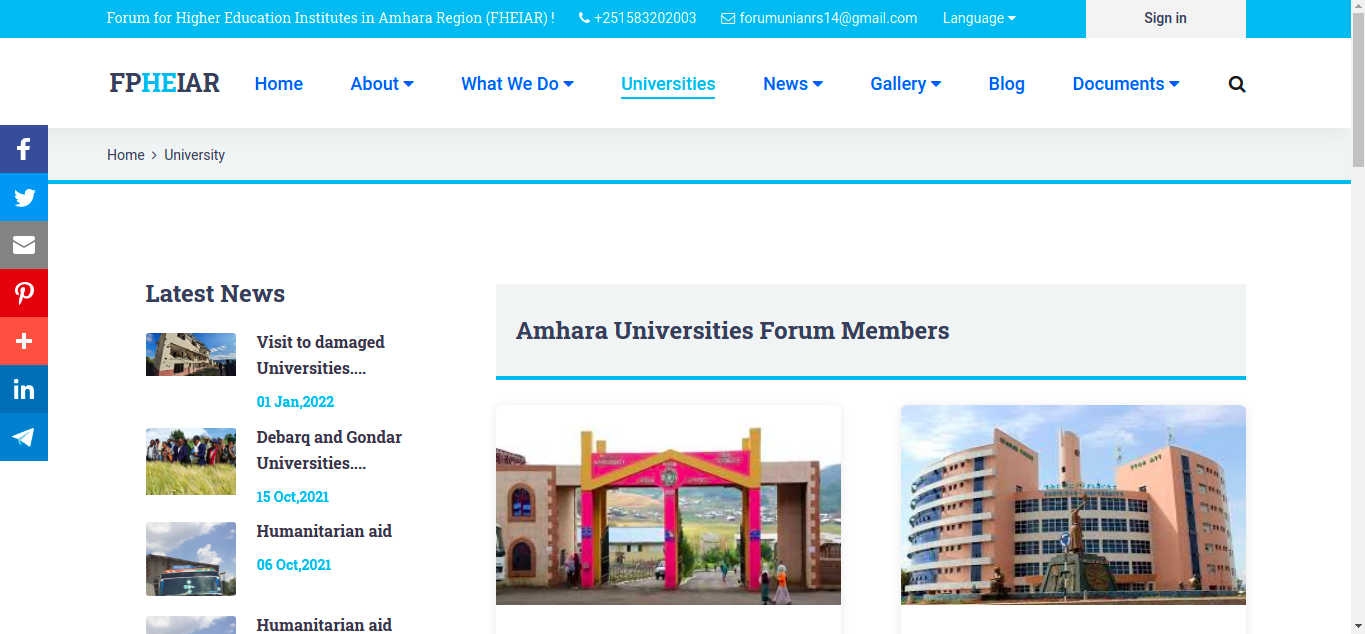 Forum for Higher Education Institutes in Amhara Region
